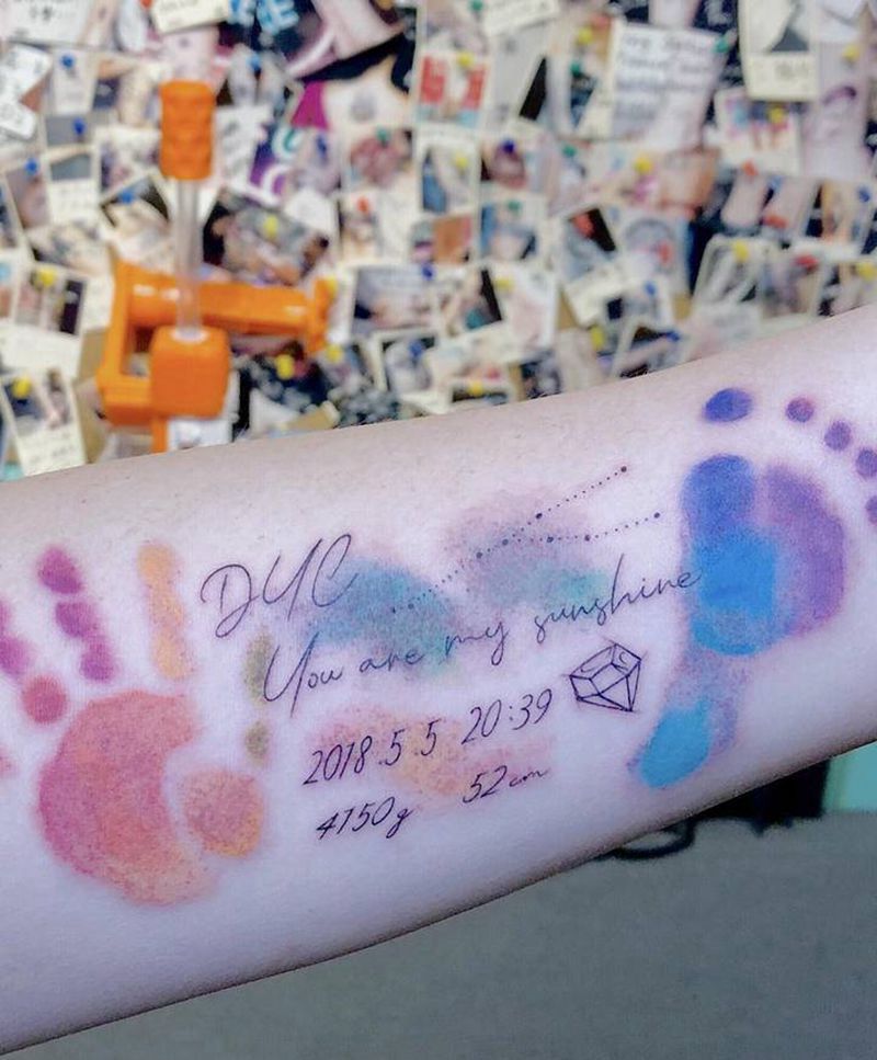 印记纹身图片_手臂水彩纹身图案