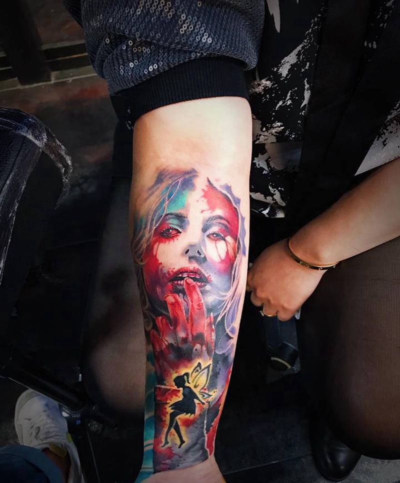 保留了之前的 小天使纹身图片_欧美写实纹身图案