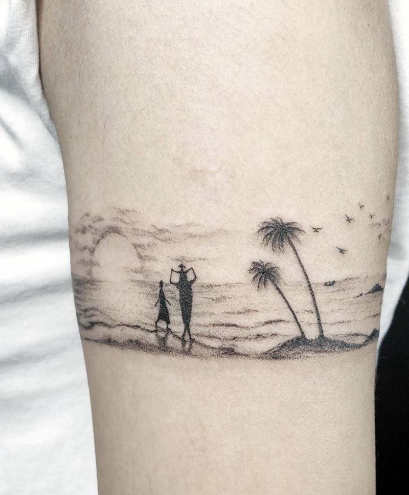 风景纹身图片_手臂纹身图案