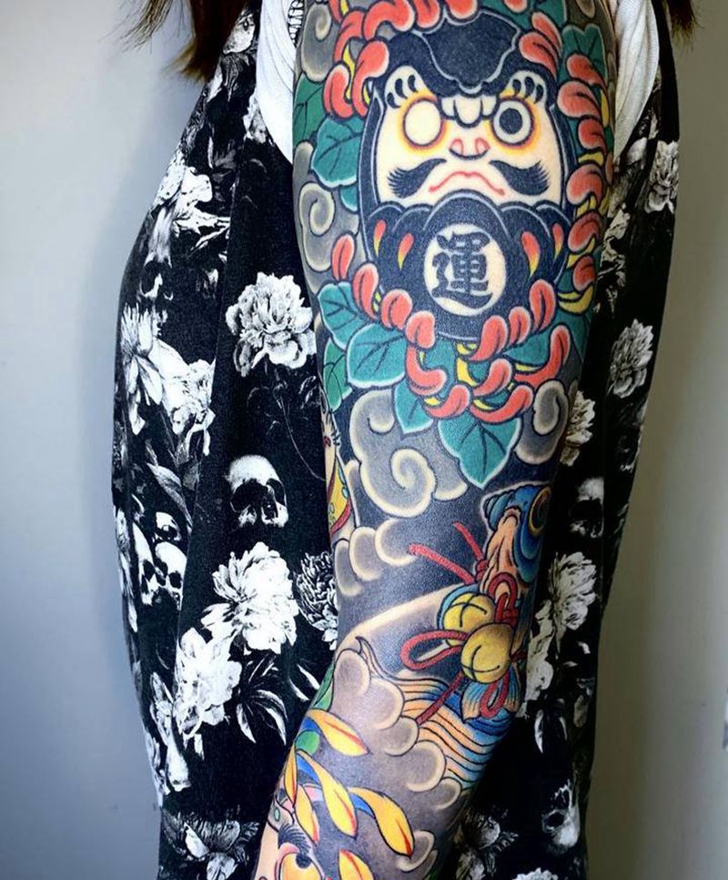 日式传统纹身图片_手臂老传统纹身图案