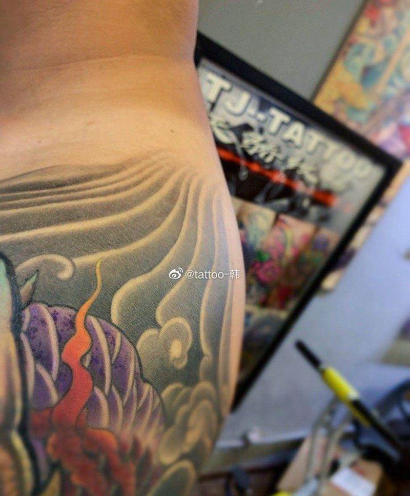 遮盖作品 局部纹身图片_新传统纹身图案