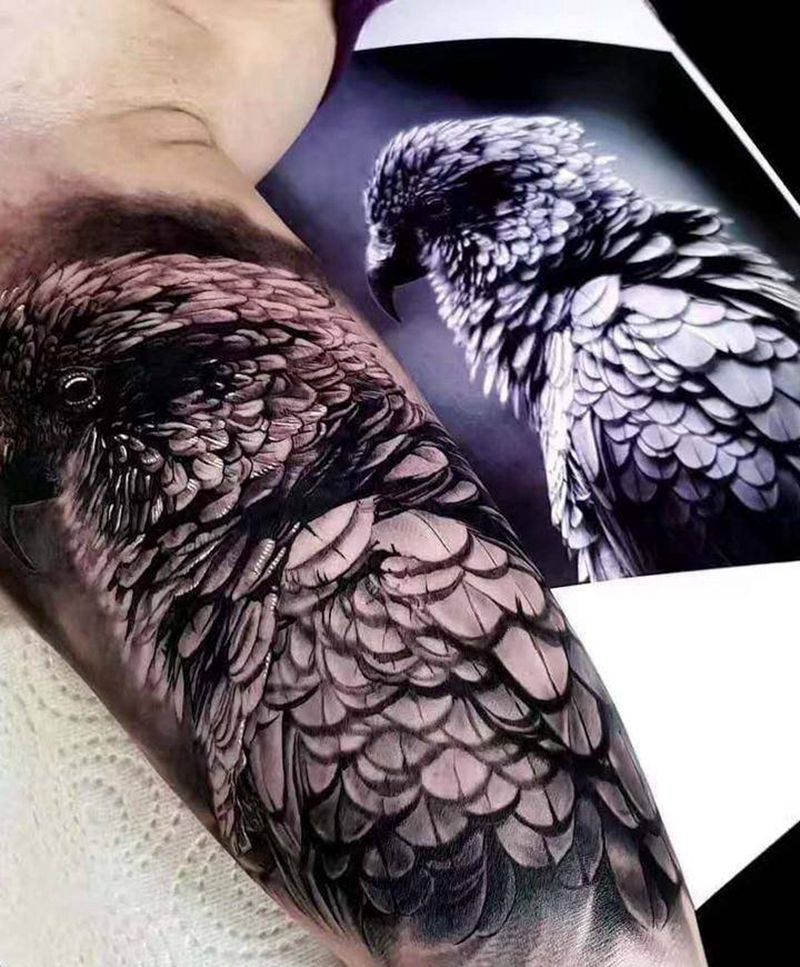 写实鹰纹身图片_动物写实纹身图案