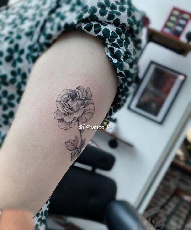 素花纹身图片_素花纹身图案