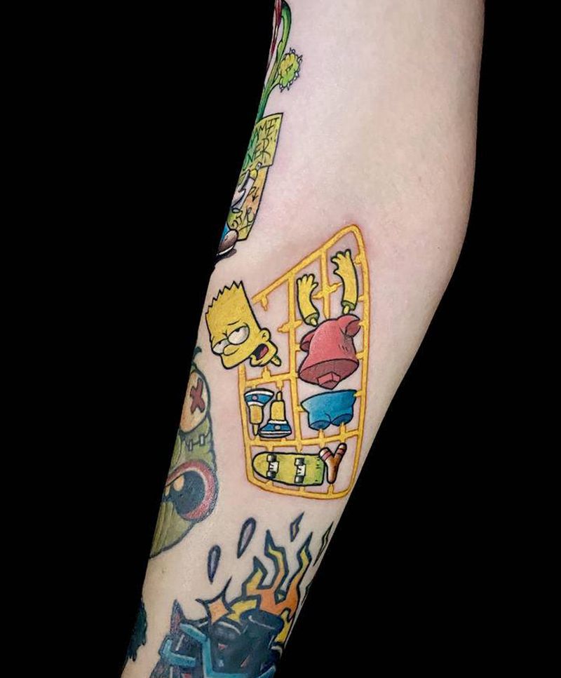 辛普森纹身图片_胸部肩部Old SchoolNew School纹身图案