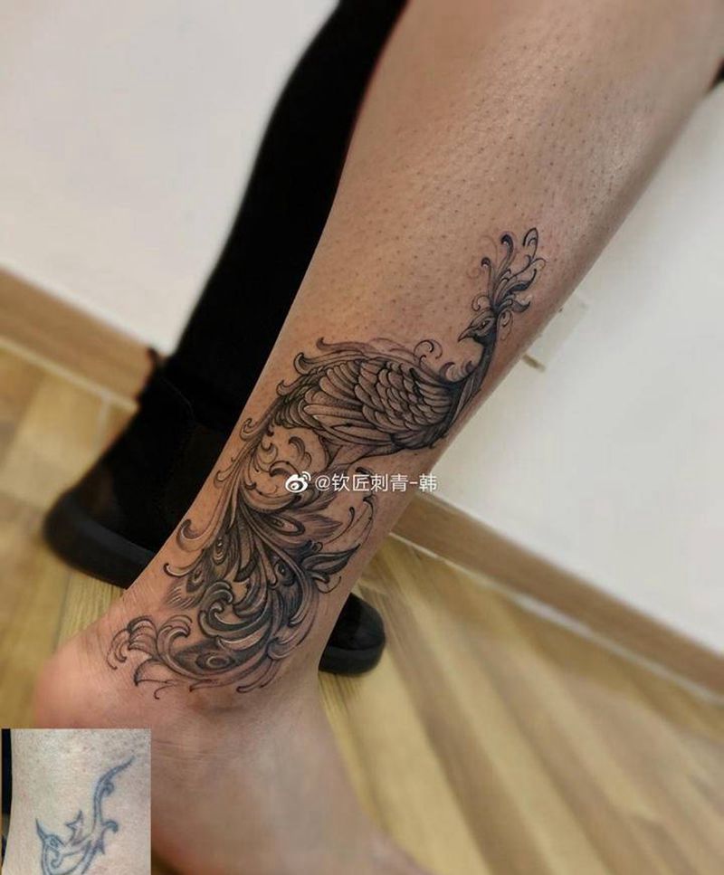 遮盖作品纹身图片_脚部纹身图案