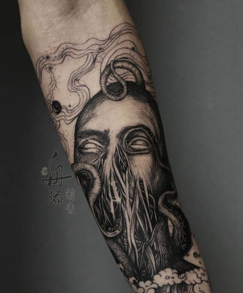 束纹身图片_手臂手部点刺欧美写实创意纹身图案