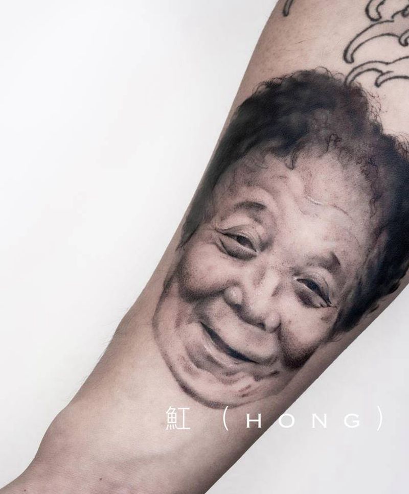 肖像纹身图片_手臂腿部欧美写实人像肖像写实纹身图案