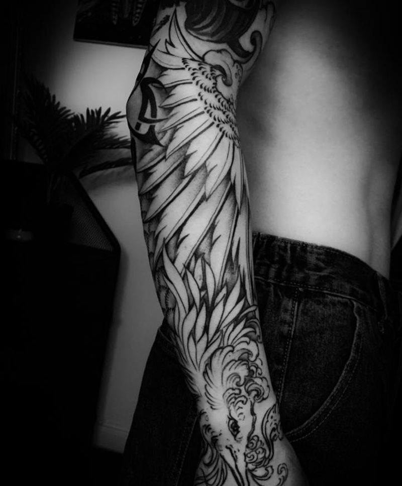 凤纹身图片_手臂纹身图案