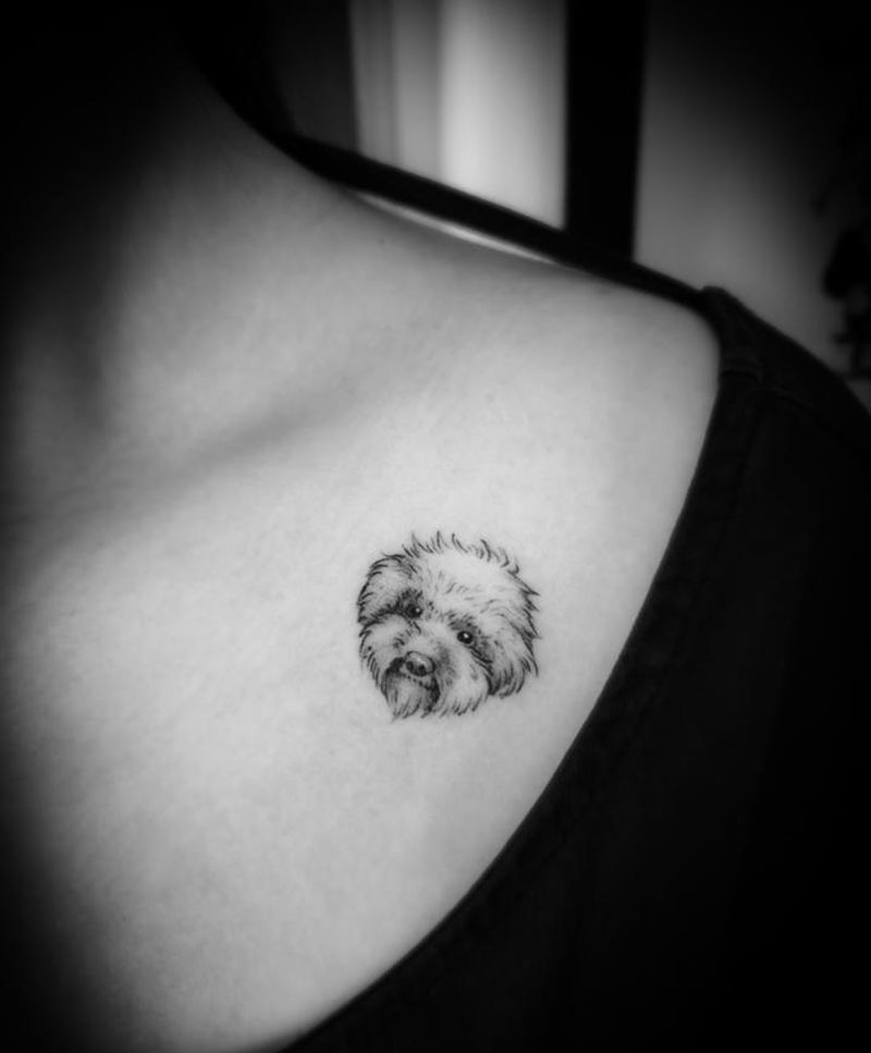 宠物纹身图片_胸部纹身图案