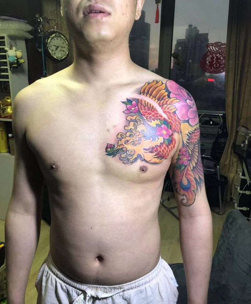 1纹身图片_手臂胸部新传统纹身图案