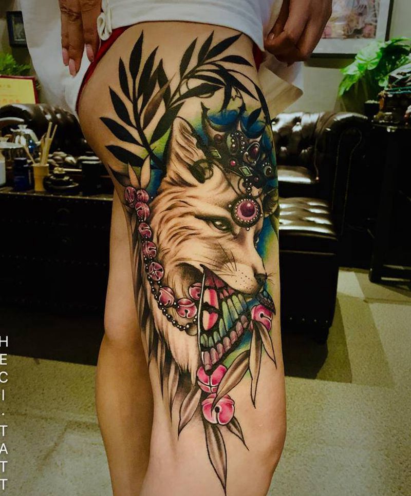 遮盖纹身图片_腿部纹身图案