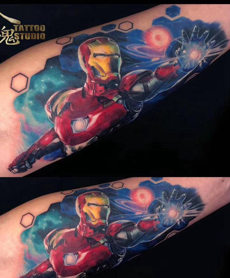 钢铁侠纹身图片_金鬼纹身图案