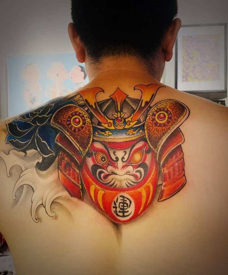 达摩（遮盖作品）纹身图片_背部纹身图案