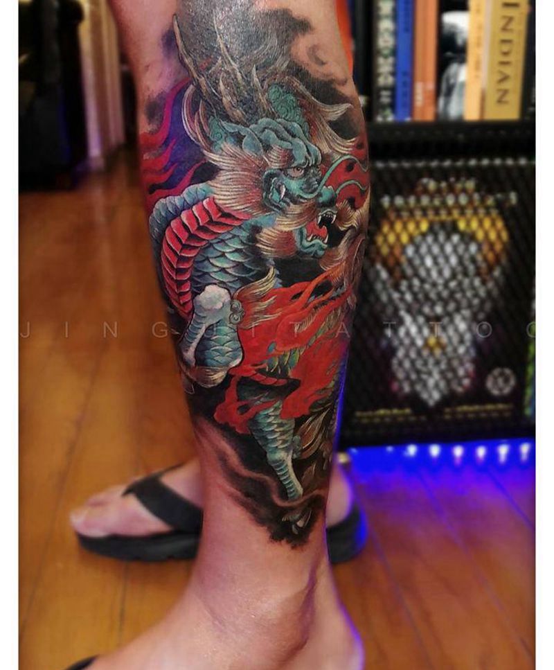 麒麟纹身图片_金鬼纹身图案