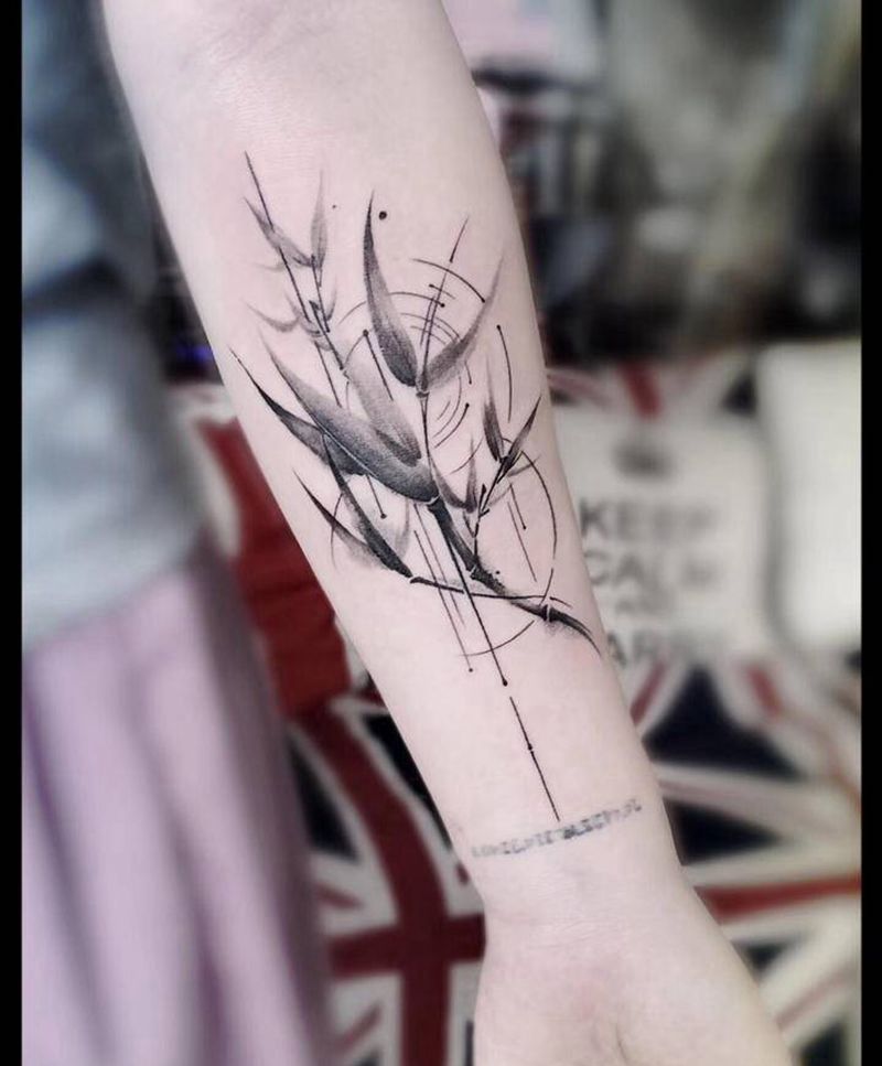 竹纹身图片_水墨纹身图案