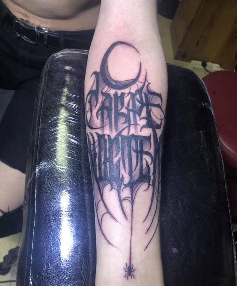 及时行乐纹身图片_花体字纹身图案