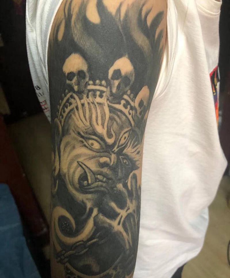 恢复后纹身图片_手臂新传统纹身图案