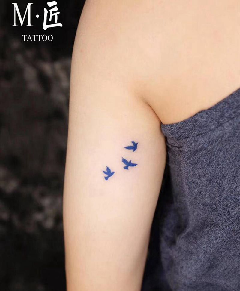 鸟纹身纹身图片_手臂水墨鸟纹身图案