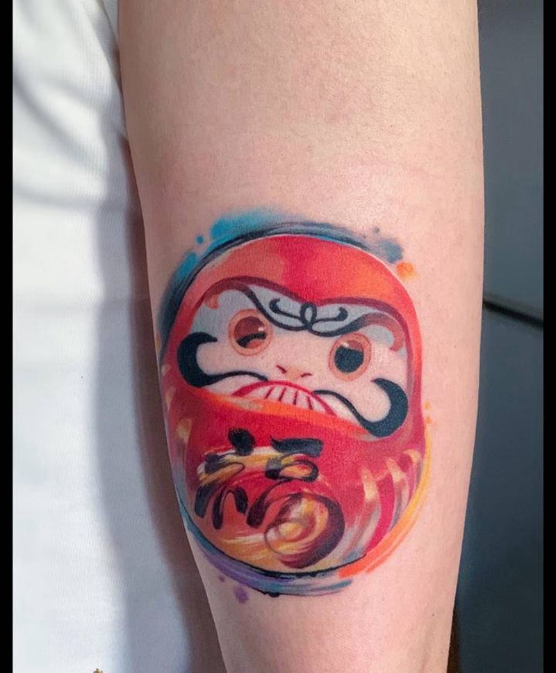 达摩不倒翁纹身图片_达摩纹身图案