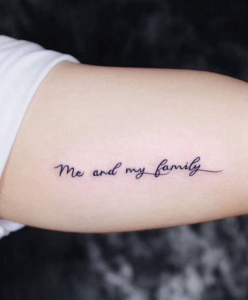 字母纹身纹身图片_手臂花体字家庭纹身图案