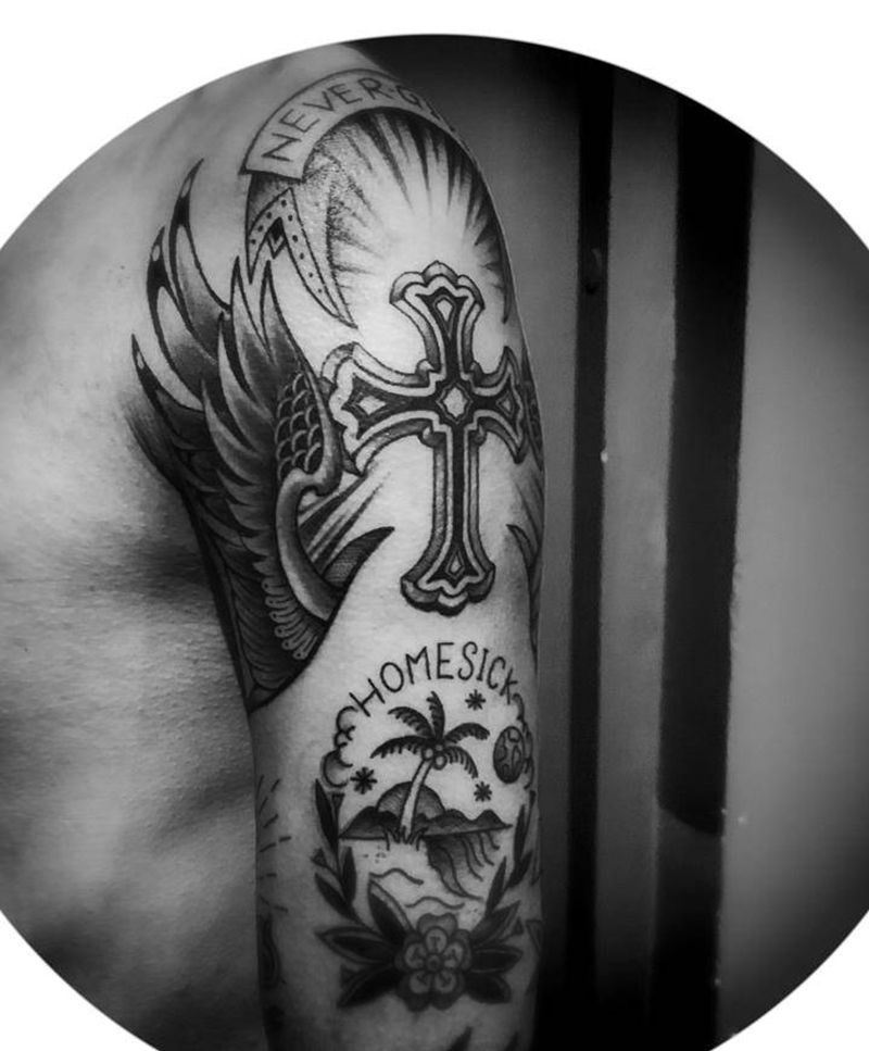 拼接纹身图片_手臂纹身图案