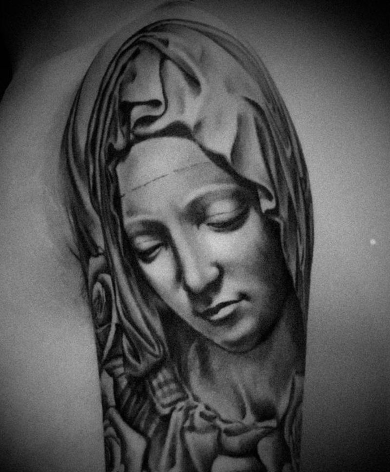 圣母纹身图片_手臂纹身图案