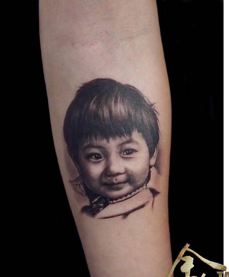 肖像纹身图片_手臂欧美写实肖像写实肖像人物纹身图案