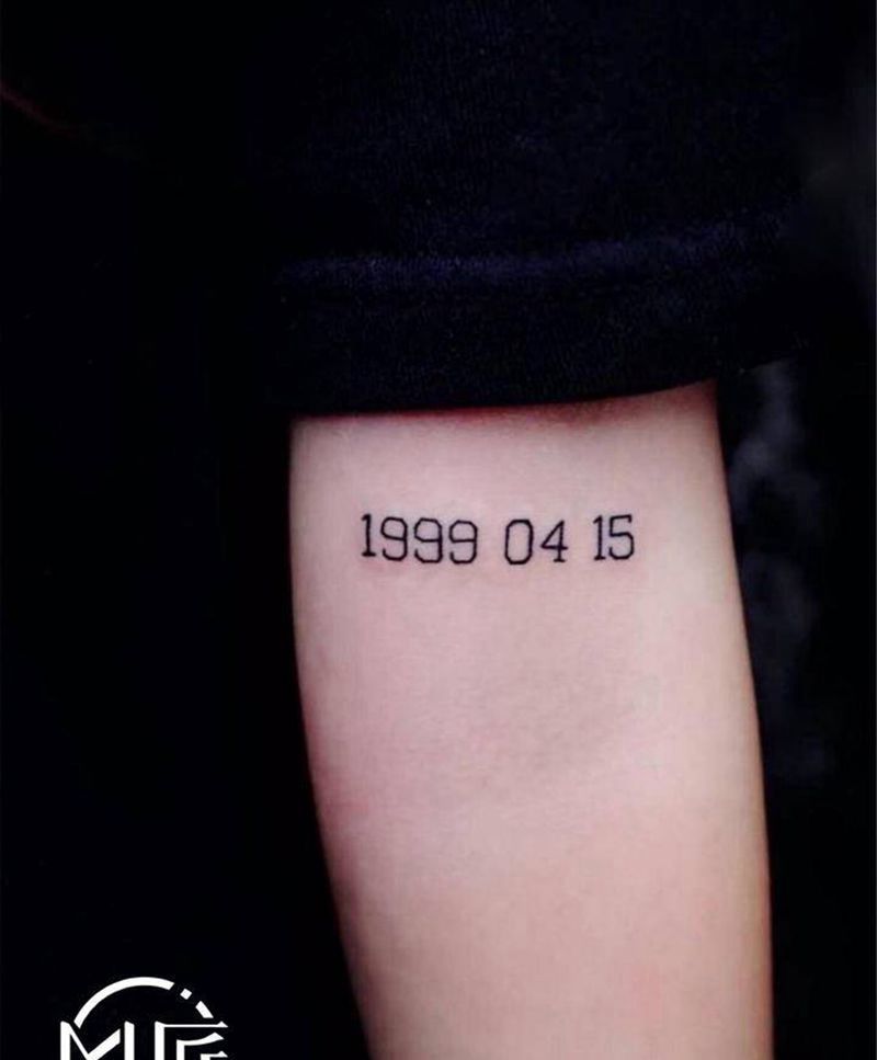 日期纹身纹身图片_手臂纹身图案