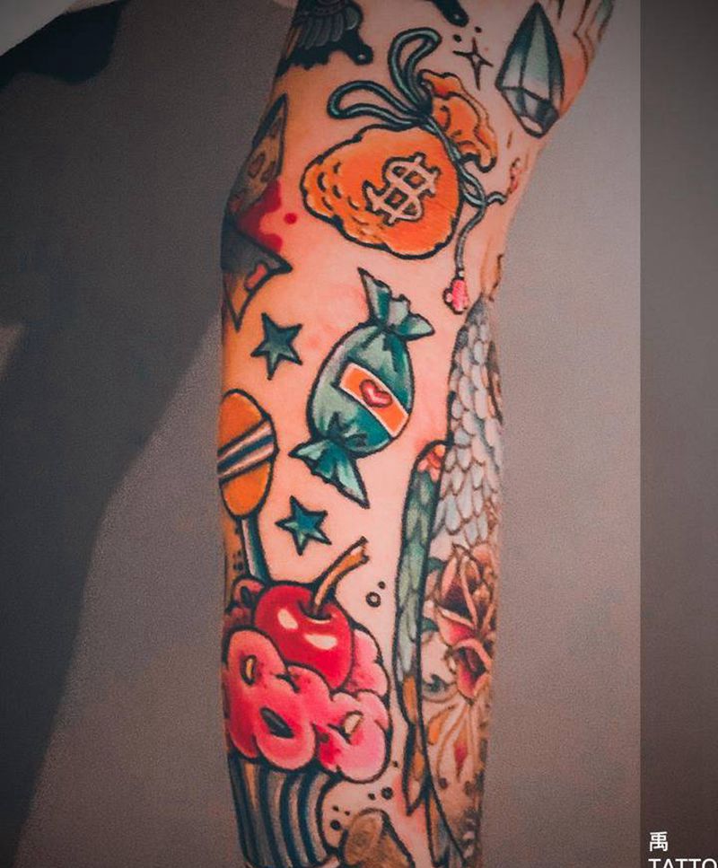 甜纹身图片_手臂纹身图案