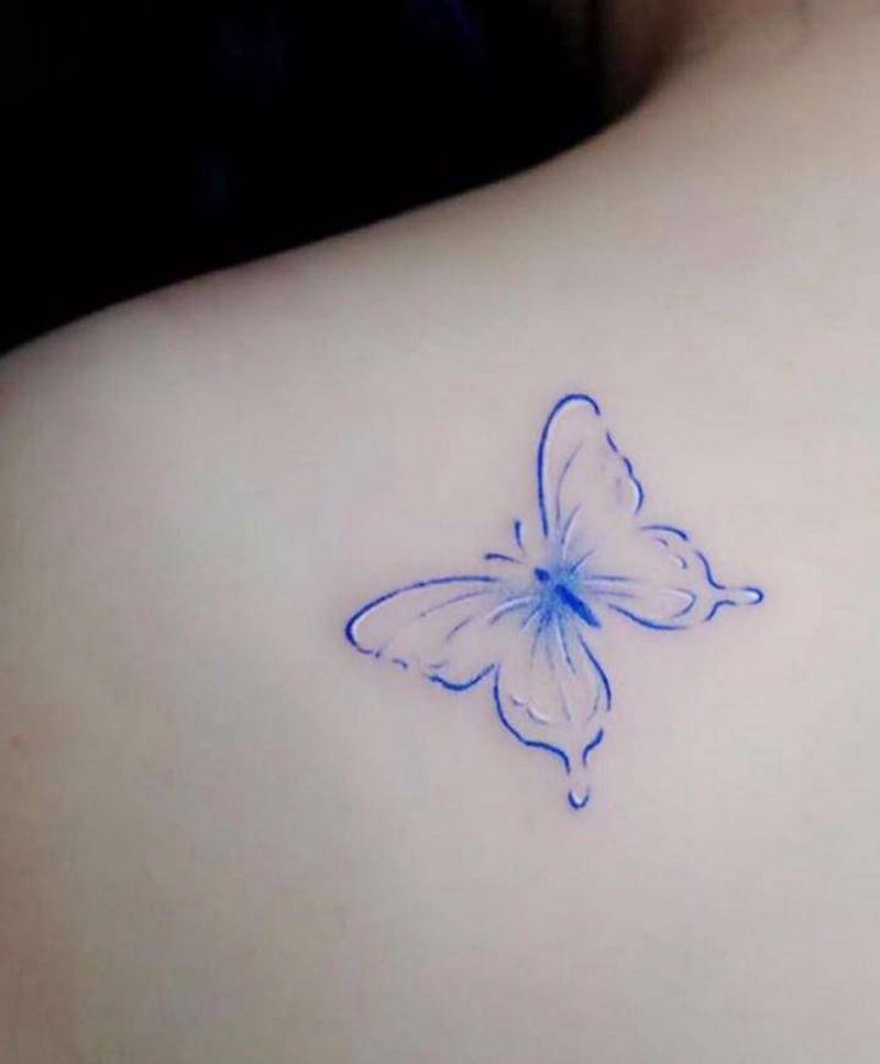 蝴蝶纹身图片_肩部背部纹身图案