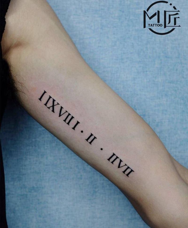 罗马数字纹身纹身图片_手臂纹身图案