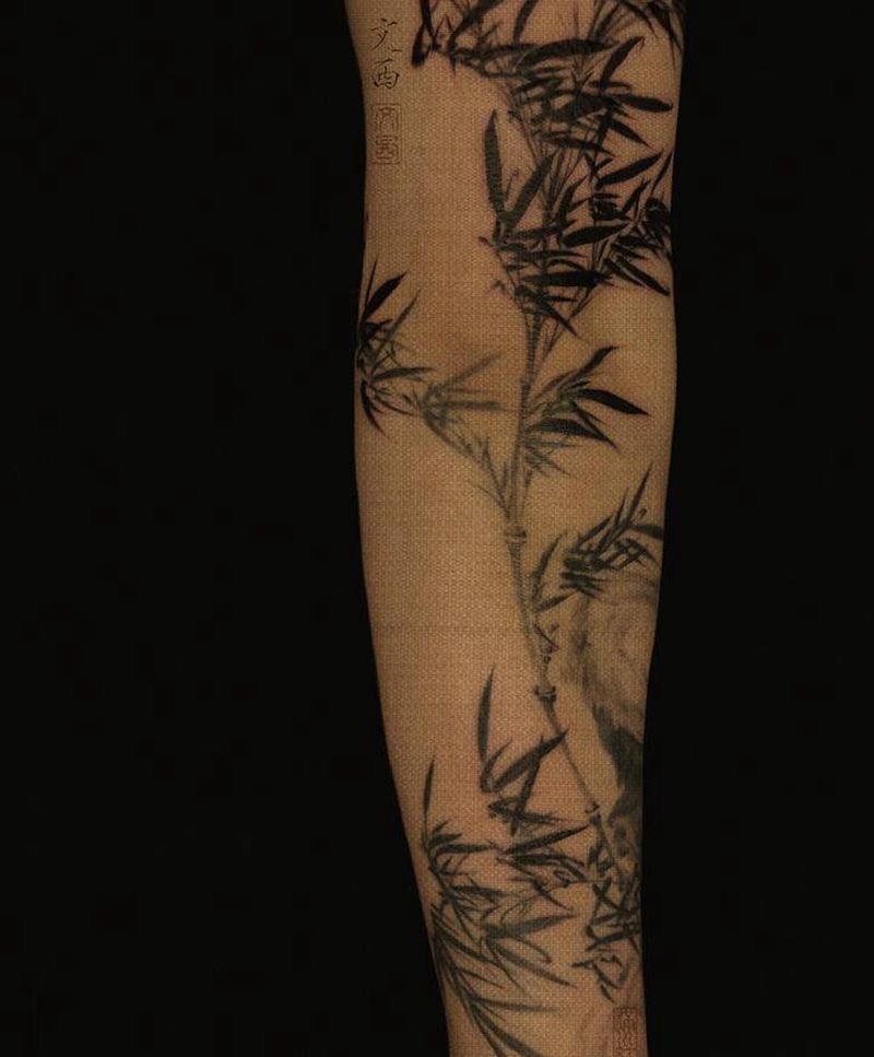 玉树临风  君子劲洁纹身图片_新传统纹身图案