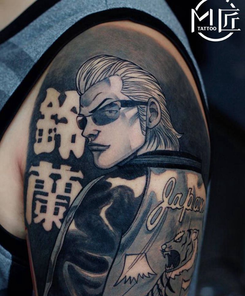 《热血高校》 第一章纹身图片_手臂欧美写实动漫纹身图案