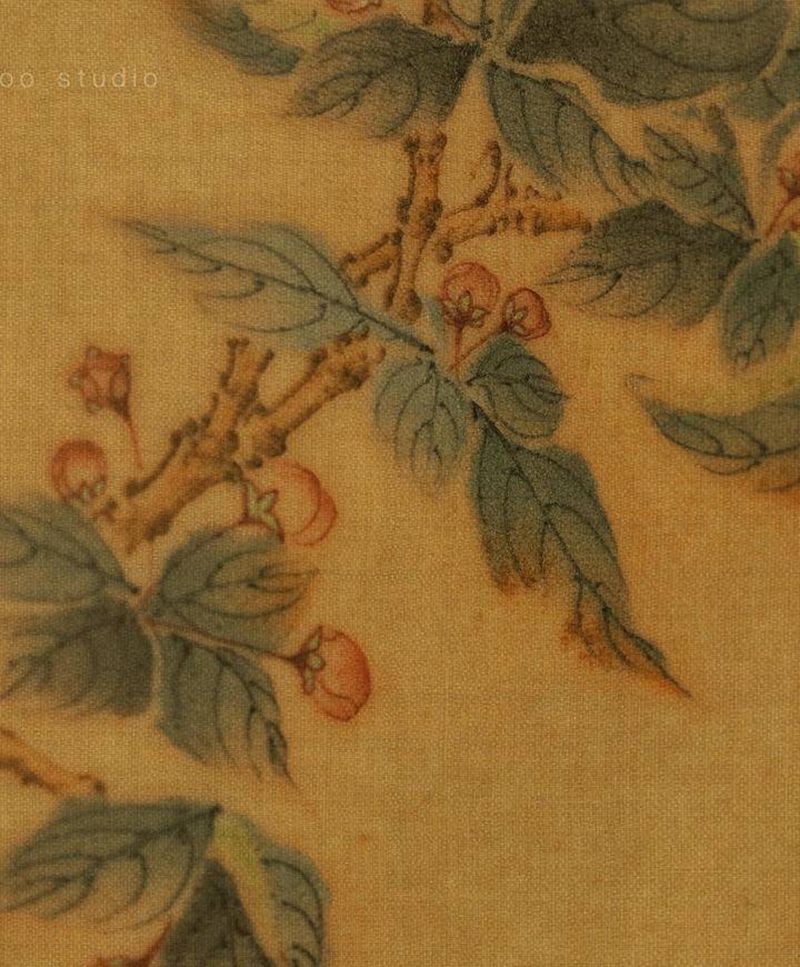 遮盖刨腹产疤痕纹身图片_腹部新传统水墨海棠纹身图案