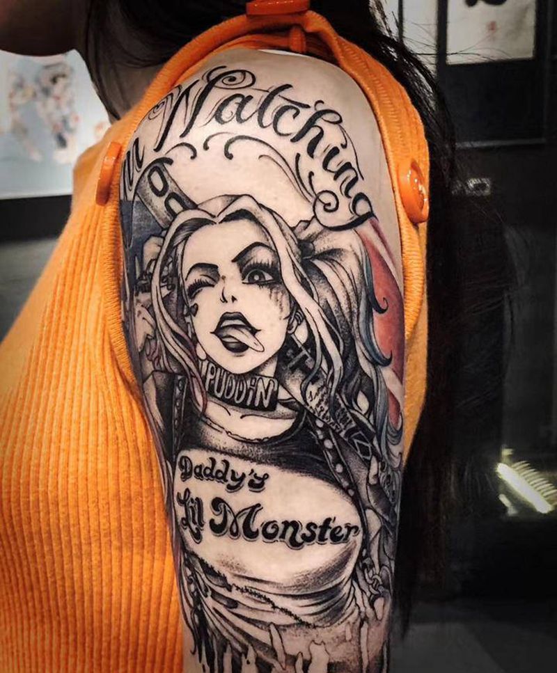 哈利奎因纹身图片_手臂纹身图案