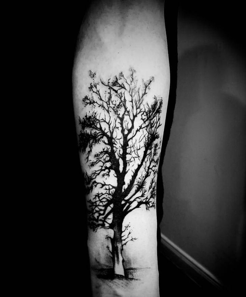 树纹身图片_手臂纹身图案