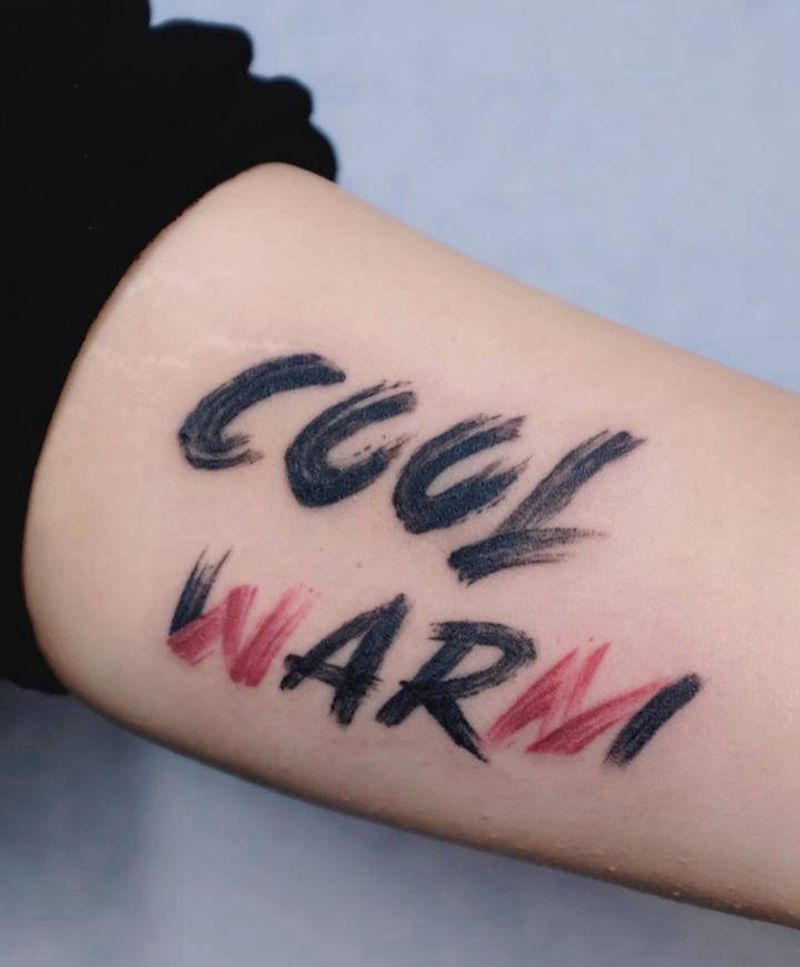 cool&warm纹身图片_手臂水墨纹身图案