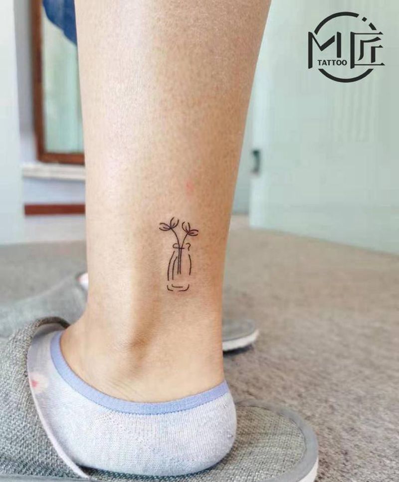 花，美好生活的向往✨纹身图片_腿部纹身图案