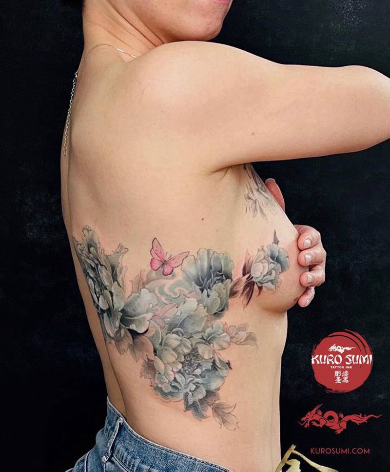 唯有牡丹真国色 花开时节动京城纹身图片_腰部纹身图案