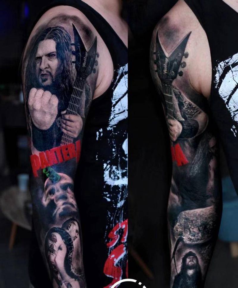 写实花臂纹身图片_手臂欧美写实肖像纹身图案