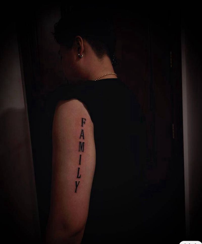 “家”纹身图片_手臂纹身图案