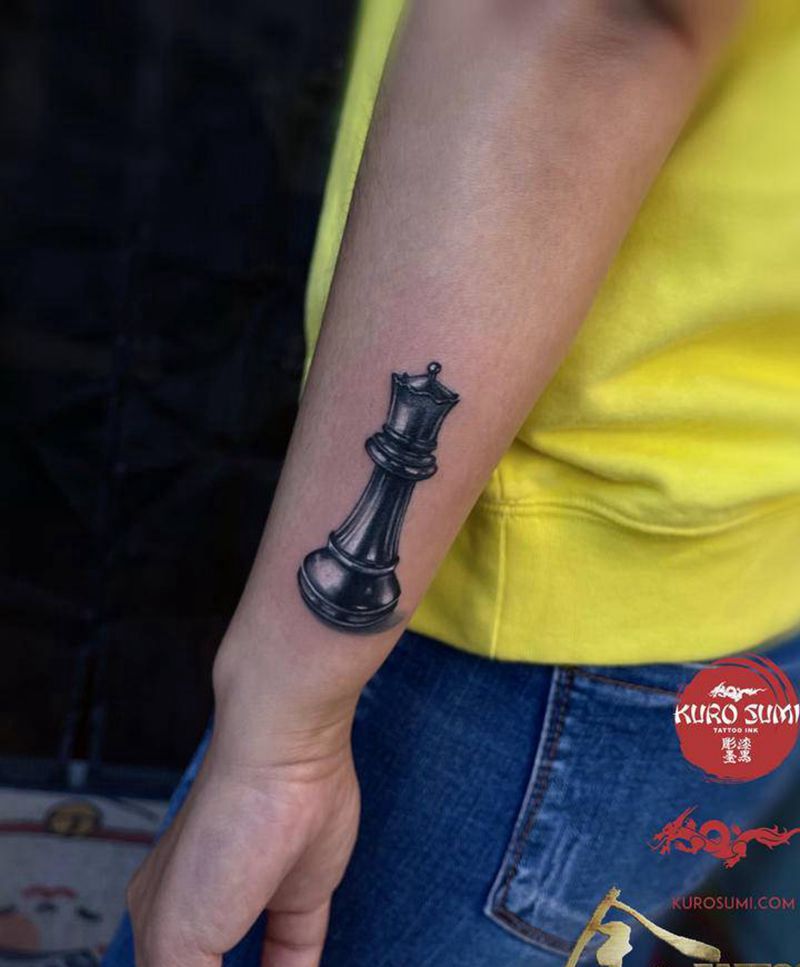 棋后纹身图片_手臂纹身图案