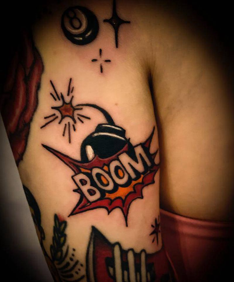 Boom纹身图片_手臂纹身图案