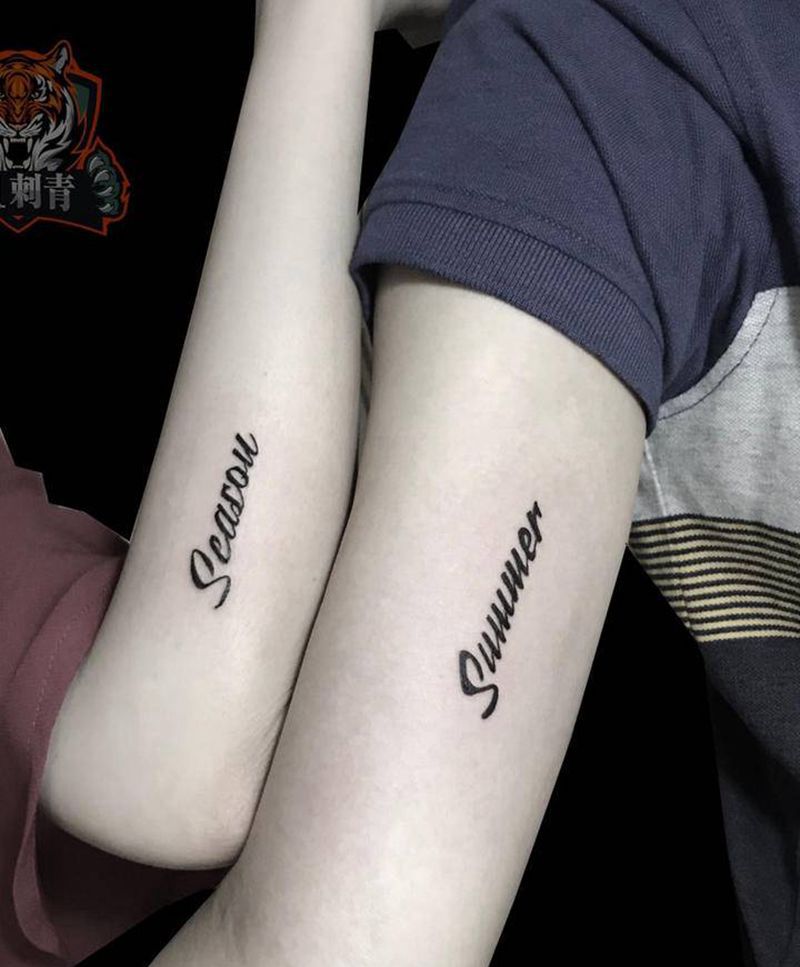 情侣纹身纹身图片_手臂图腾字母情侣纹身纹身图案