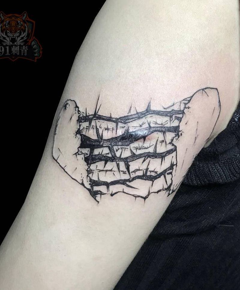 手纹身图片_手臂几何手纹身图案