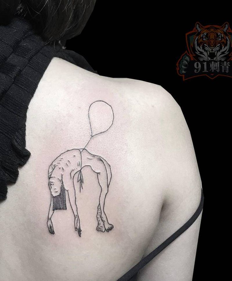 小孩纹身图片_手臂几何点刺小孩孩子纹身图案