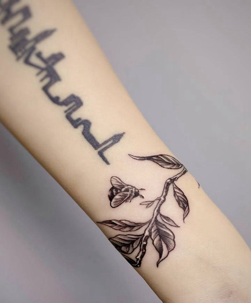 手环纹身图片_手臂手部点刺图腾手部纹身手环纹身叶子纹身图案