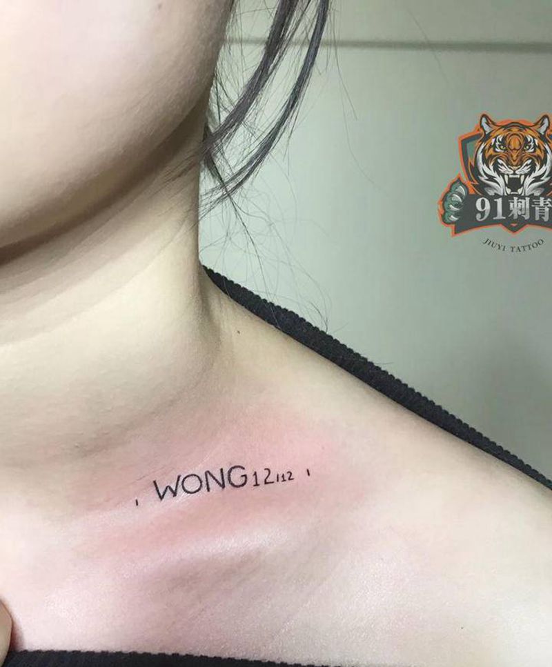 字母纹身图片_颈部花体字字母纹身图案