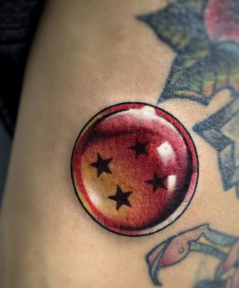 龙珠纹身图片_腿部New School欧美写实七龙珠龙珠纹身卡通纹身纹身图案