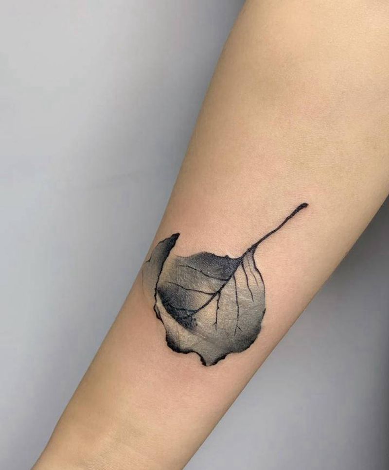 叶子纹身图片_手臂水墨水彩叶子纹身树叶花叶纹身图案